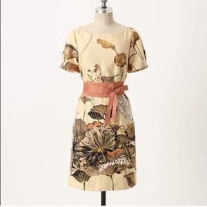 Floreat Anthropologie Snowy Egret Shift Dress size 4